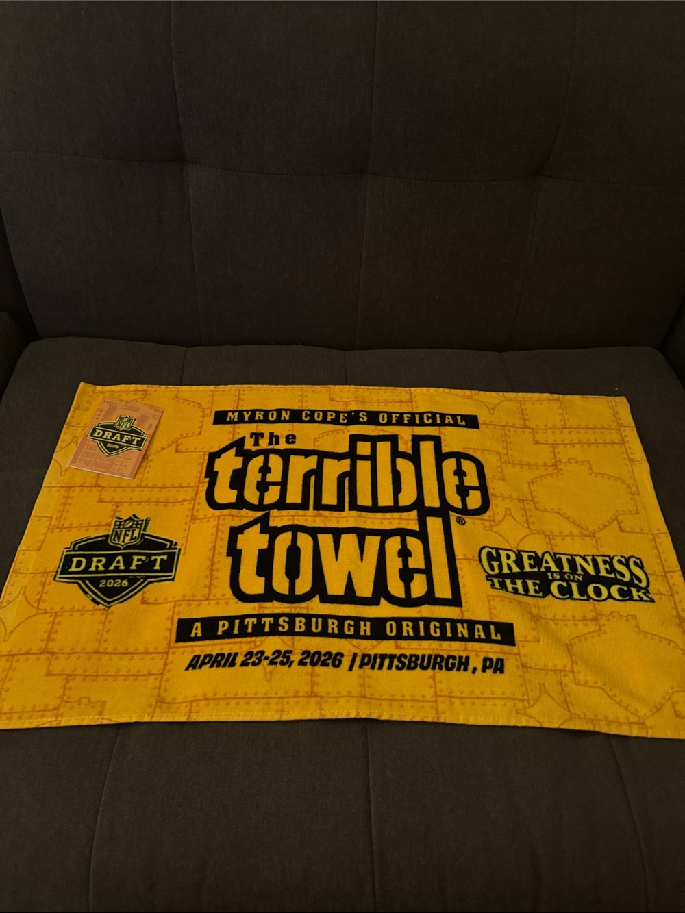 NFL The Terrible Towel Yellow with Black Lettering